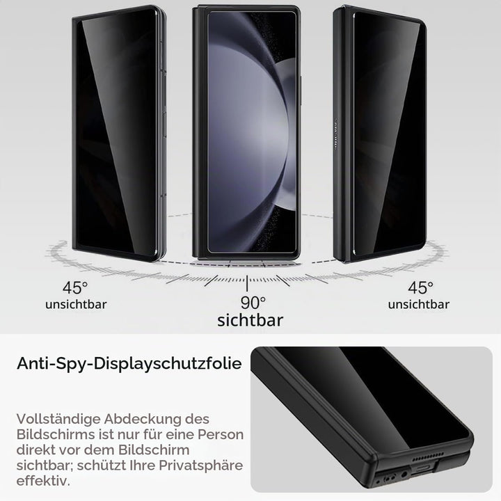 Miimall Kompatibel mit Samsung Galaxy Z Fold 5 Hülle mit Displayschutz Anti-Peeping+Magnetischer Sch