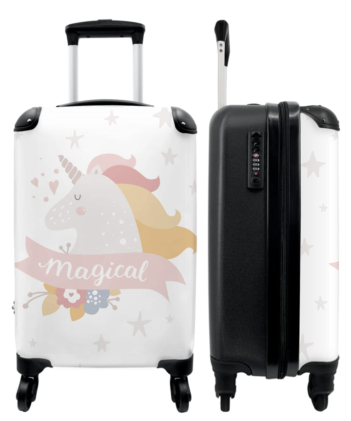 NoBoringSuitcases.com® Kinderkoffer Mädchen - Reisekoffer Kinder, Kabinentrolley, Leichtgewicht, 4 R