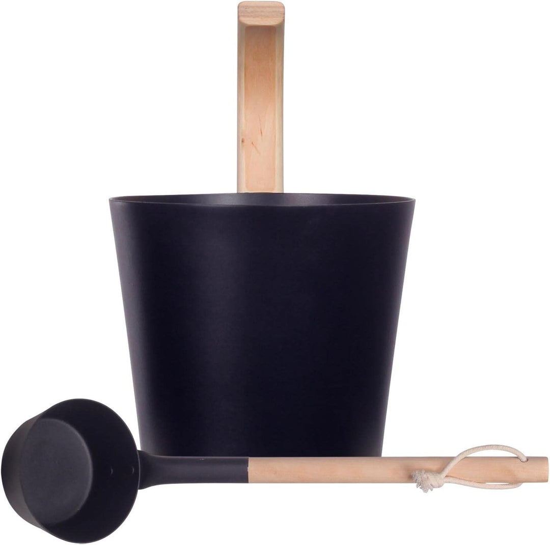 Sauna Eimer, Saunakübel Set, 7L Aluminium Saunakübel Saunakelle Mit Langem Griff Löffel, Sauna Set M