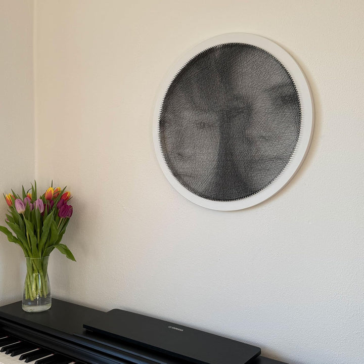 spatar String Art DIY Kit Ring M – Personalisiertes Fadenbild aus eigenem Foto – Kreatives Wandbild