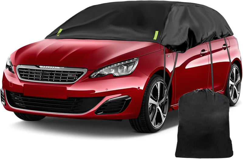 Schwarzes Halbgarage für 2007-2023 Peugeot 308 Hatchback, Massgeschneidertes Autogarage Softtop Halb