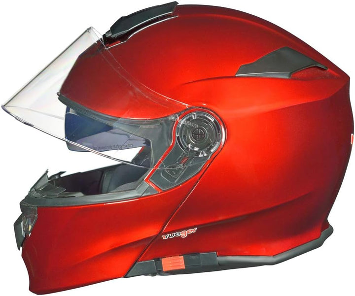 RS-983 Bluetooth Klapphelm Motorradhelm Conzept Motorrad Modular Helm rueger Rot XL (61-62), Rot XL