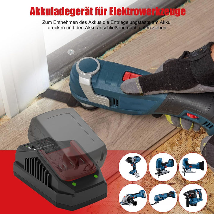 18V 3A Schnellladegerät Ersatz für Bosch Ladegeräte 18v | Kompatibel mit Bosch Professional 18V GBA