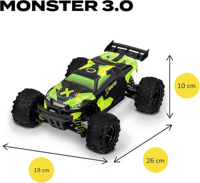 Overmax X-Monster 3.0 Truck Ferngesteuertes RC Auto 45 km/h, 1:18, 2 Akkus, Allrad, 100m Reichweite,