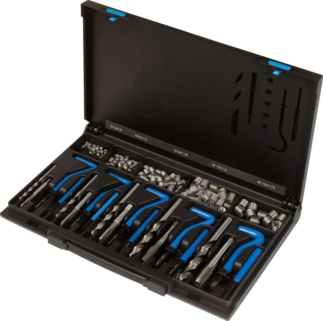 KS Tools 150.6150 Nirostahl Gewinde-Reparatur-Satz M5-M12, 130-tlg.