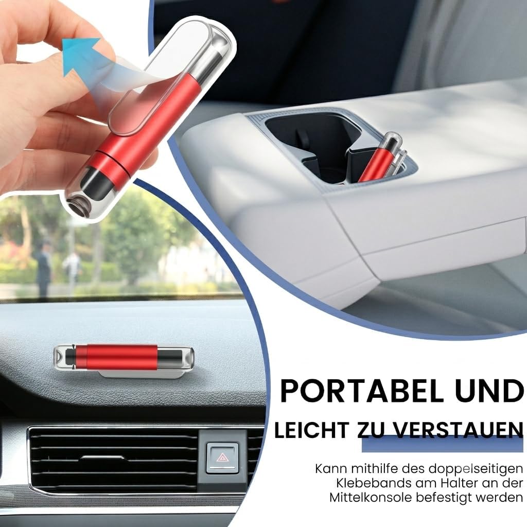 6 Stück Auto-Nothammer, 2 IN 1 tragbarer Scheibenbrecher | Auto Notfallwerkzeug mit Testglas,Rettung