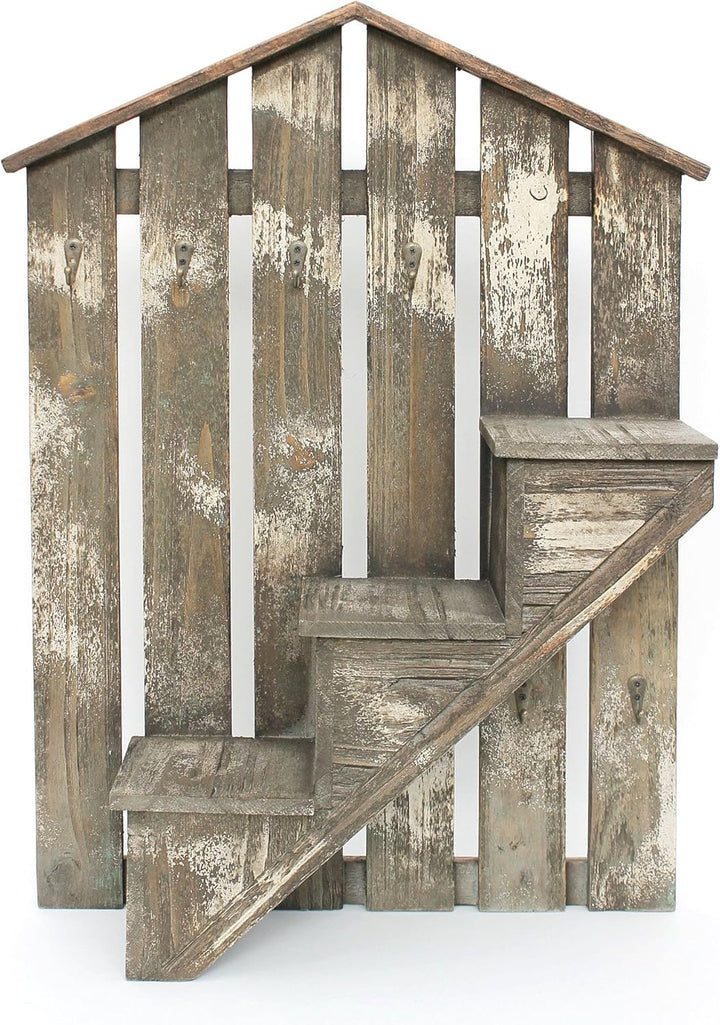 deetjen & meyer Wandorganizer mit Schlüsselhaken 62 cm Braun 17B046 Schlüsselbrett Briefablage Schlü