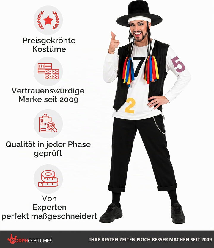 Fun Shack 80er Jahre Poplegende Boy Iconic Kostüm, Verkleidung 80er Jahre Ikonik Kostüm, 80 Er Jahre
