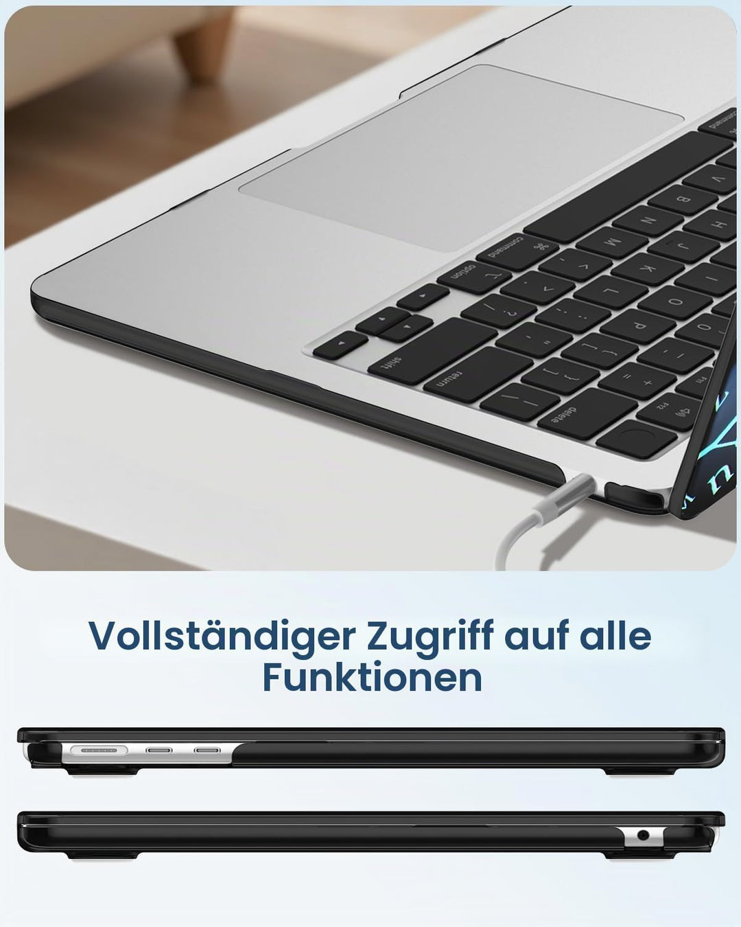 Fintie Hülle Kompatibel mit MacBook Air 13,6 Zoll M5 M4 M3 M2 (2026-2022) A3449 A3240 A3113 A2681, U