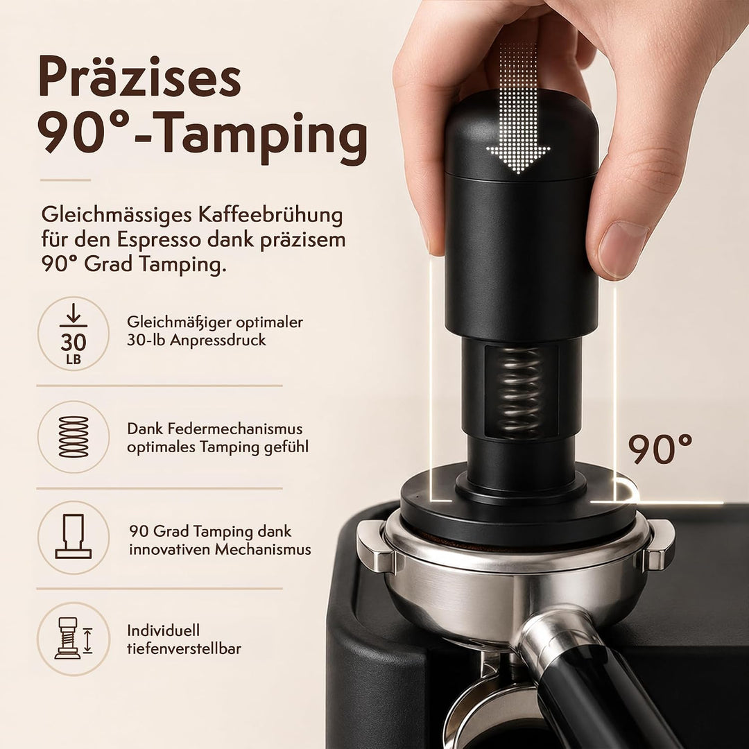 2-in-1 Espresso Tamper 58 mm mit WDT Tool – Kalibrierter 30-lb Tamper &amp; 12-Nadel Espresso-Nadelverte