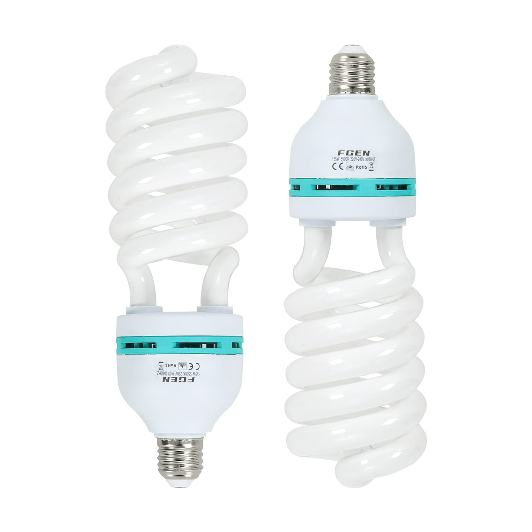 2X135W CFL Fotolampe 5500K Fotoleuchte mit E27 Stecker,FGen Studioleuchte Energiesparende 10000 Stun