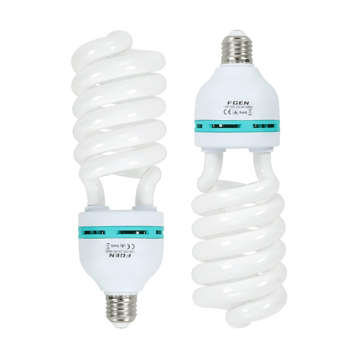 2X135W CFL Fotolampe 5500K Fotoleuchte mit E27 Stecker,FGen Studioleuchte Energiesparende 10000 Stun