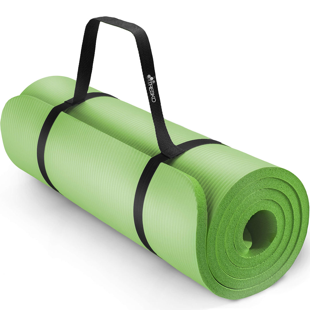 TRESKO Yogamatte Phthalatfrei - Gymnastikmatte rutschfest, Pilatesmatte Fitnessmatte mit Tragegurt,