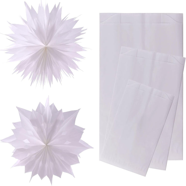 DIY-24H | Verschiedene Grössen wählbar | Papiertüten Farbe Weiss Geschenktüten Papier, Kleine Tüten