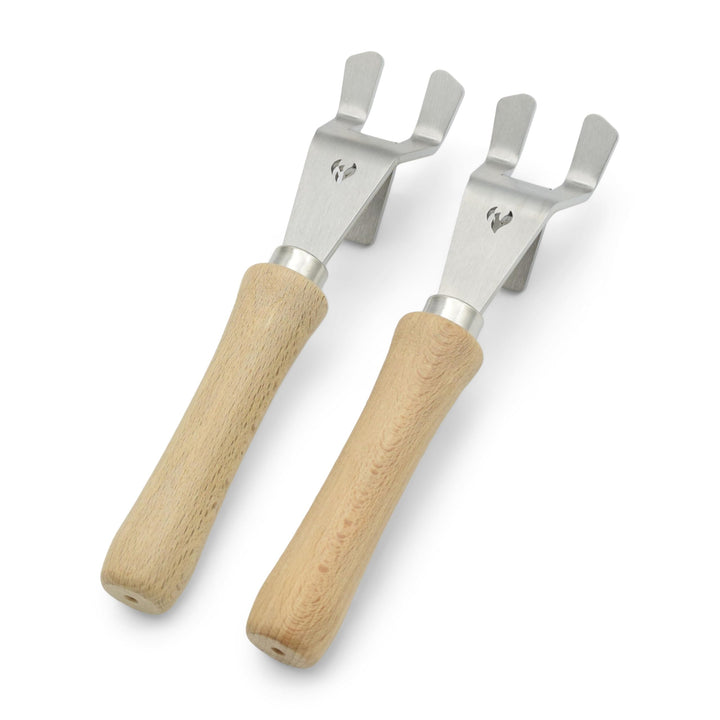 Universal-Griffe | Grillrostheber aus Edelstahl | abnehmbar - robust für alle Grillroste (Stäbe von