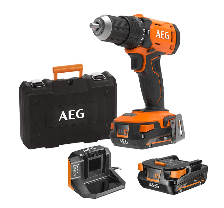 AEG PRO18V Akku-Schlagbohrschrauber BSB 18G4-402C (Max. Drehmoment 60 Nm, 13-mm-Schnellspannbohrfutt