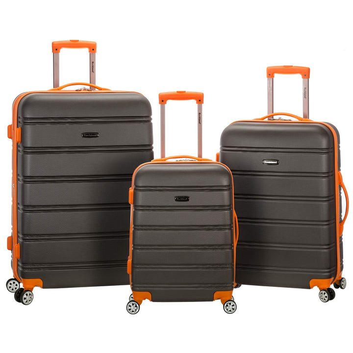 Rockland Melbourne Hardside Erweiterbares Spinner-Rad Gepäck, Dunkelgrau, 3-Piece Set (20/24/28), Me