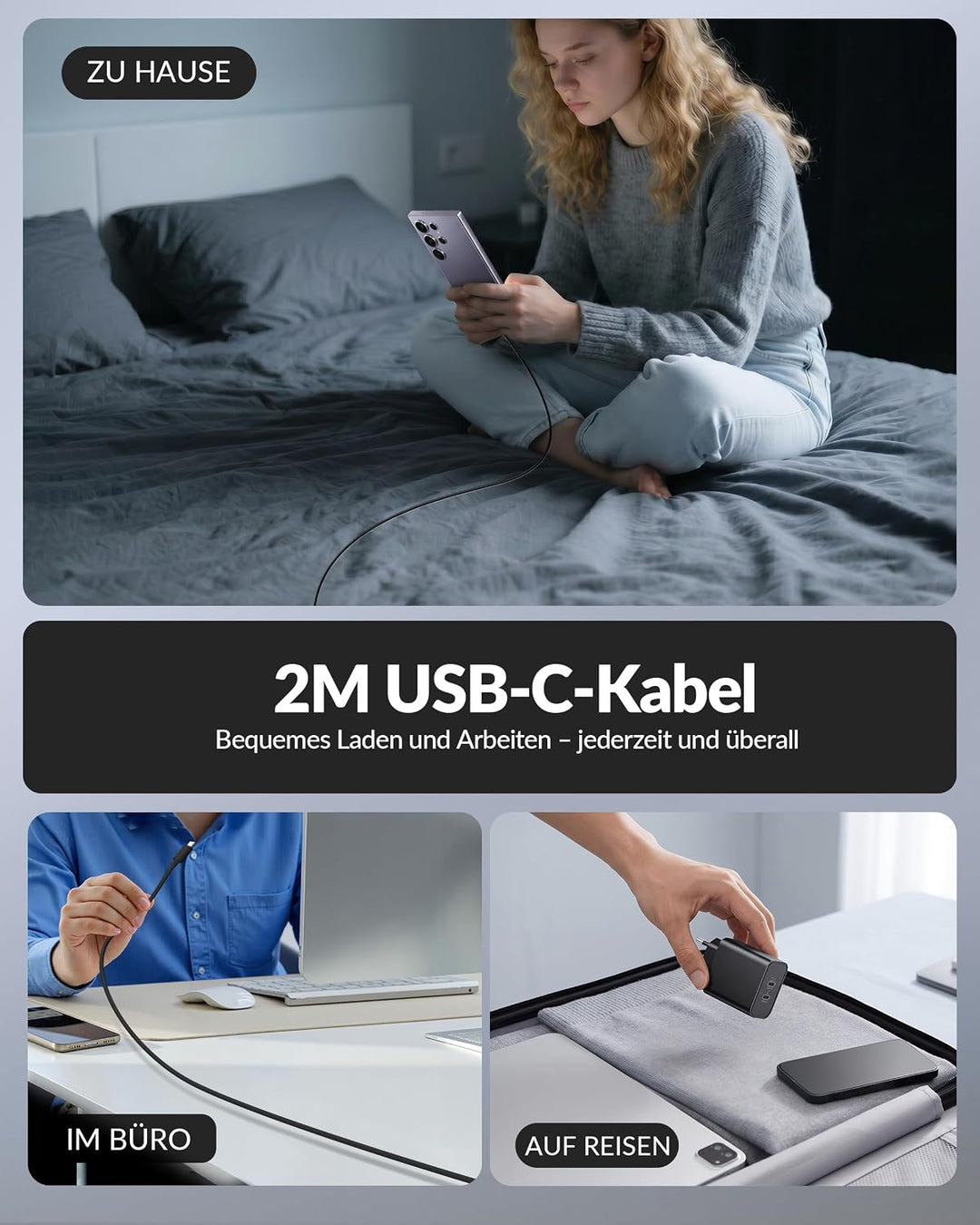 45W 2Port USB C Schnellladegerät mit Ladekabel für Samsung Galaxy S26 S25 S24 S23 S22 S21 Ultra FE,