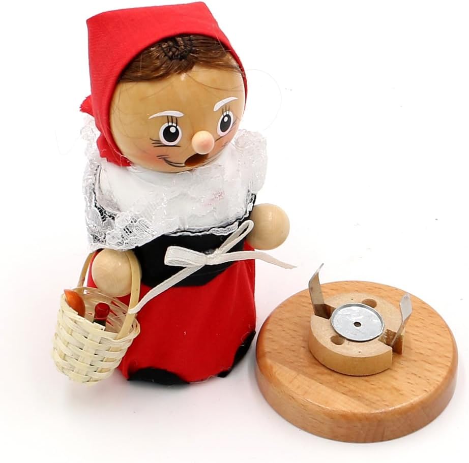 Dekohelden24 Holz Räuchermann, Räucherfigur, Rauchfigur, Räuchermännchen als Märchenfigur Mädchen mi