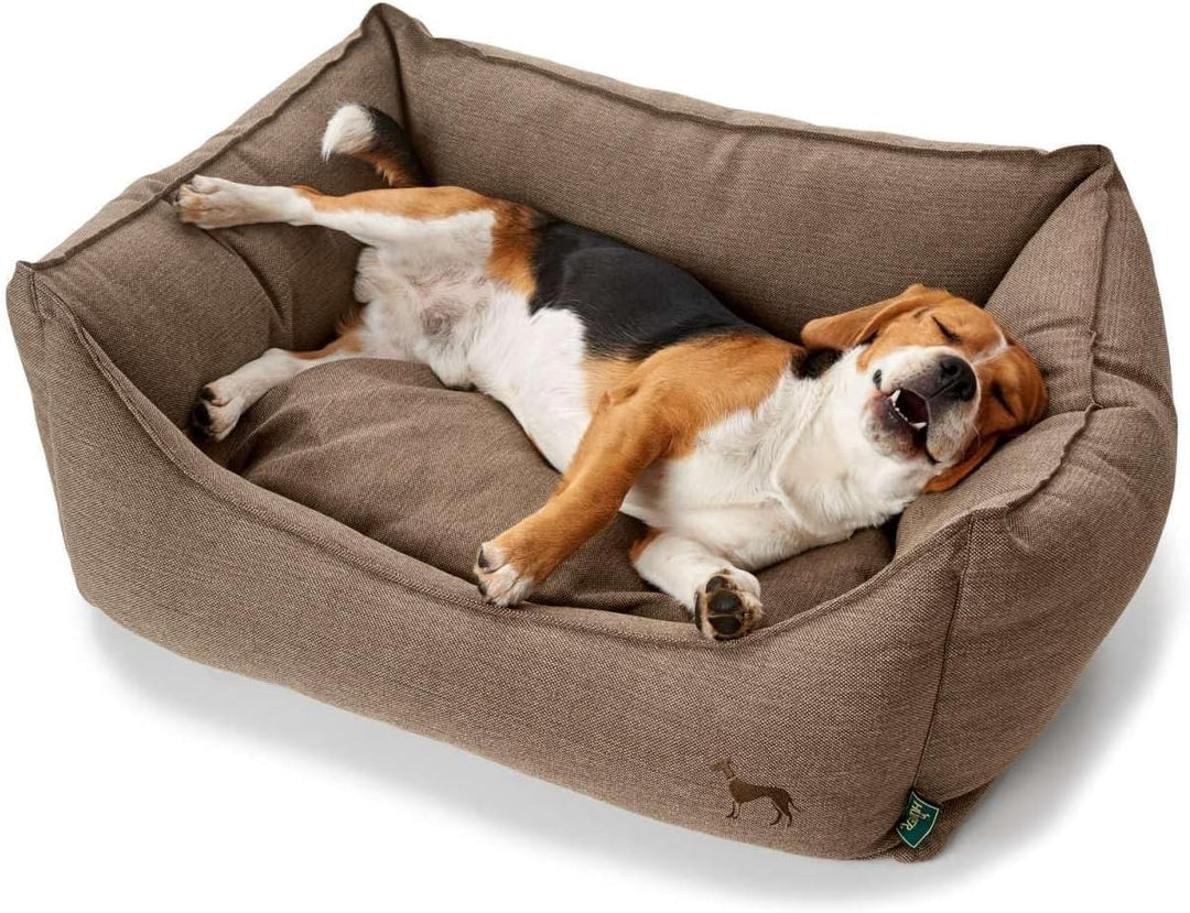HUNTER Livingston Hundesofa, Hundebett, Strukturstoff, klassisch, M cm, braun, 80 x 60 x 25 cm braun