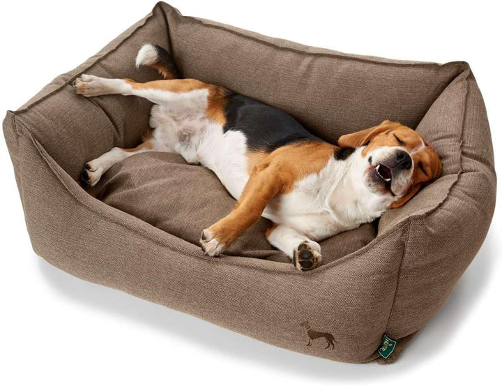 HUNTER Livingston Hundesofa, Hundebett, Strukturstoff, klassisch, M cm, braun, 80 x 60 x 25 cm braun