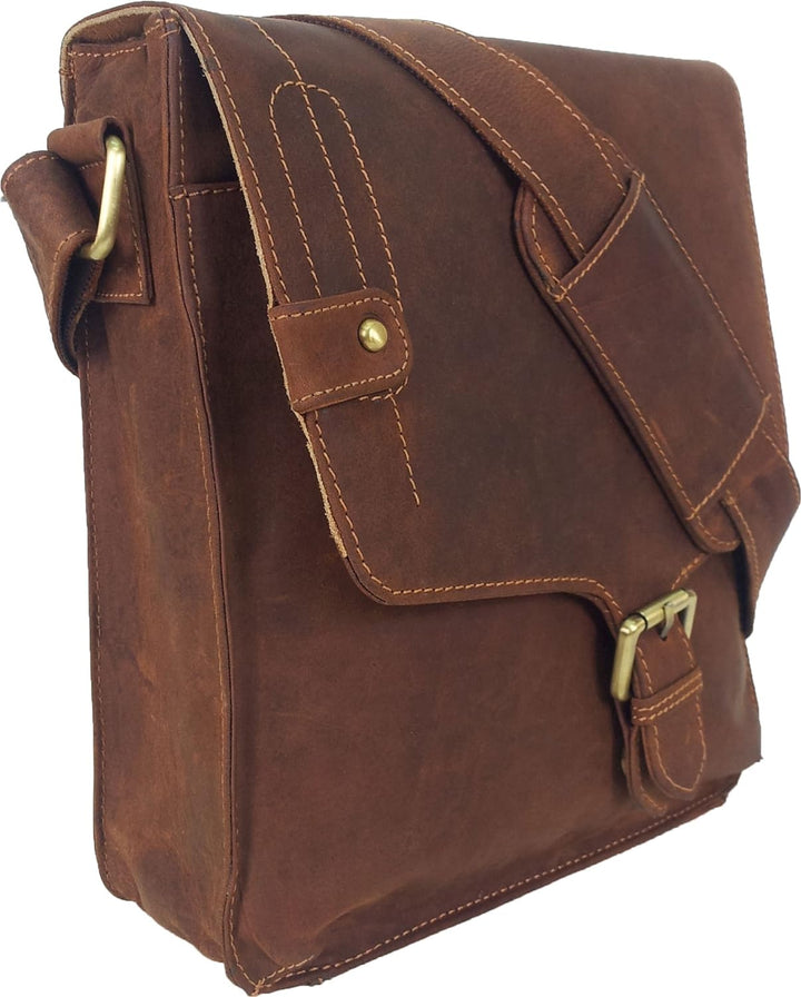 Unicorn Leder Cognac Tan ipad , Ebook oder Tablets Tasche Messenger - Messenger Bag - #5M