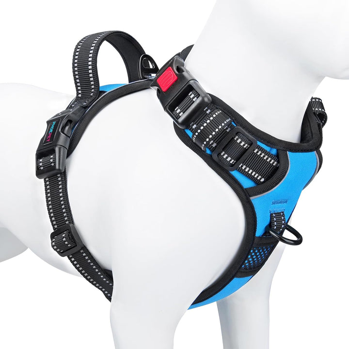 PHOEPET Hundegeschirr ohne Zug für kleine Hunde Reflektierende Weste mit verstellbarem Clip vorne mi