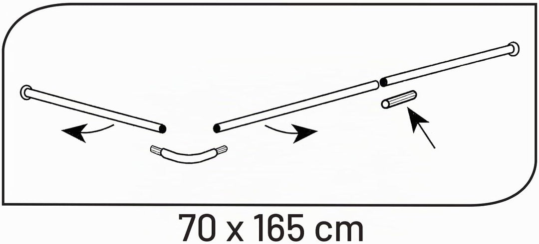 RIDDER 52500 Duschvorhangschiene, Duschvorhangstange, ca. 90 x 90 x 90 cm, Aluminium, verchromt 90x9
