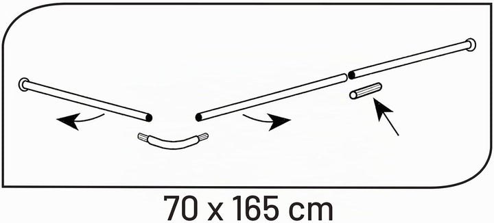 RIDDER 52500 Duschvorhangschiene, Duschvorhangstange, ca. 90 x 90 x 90 cm, Aluminium, verchromt 90x9