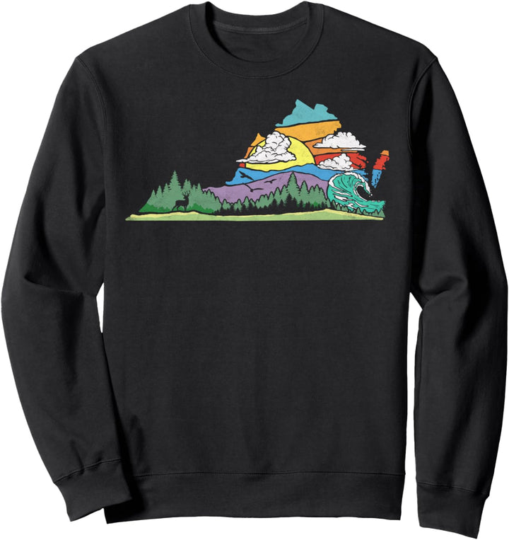 Vintage Virginia Outdoors & Nature Lover Retro 80s Graphic Sweatshirt