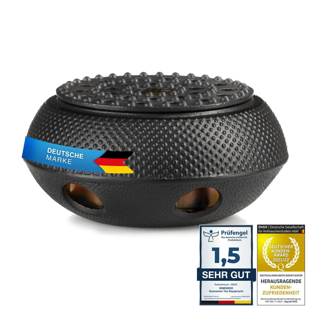 DIMONO® Stövchen Gusseisen 15cm – massiver Teewärmer gegen kalten Tee | Nie mehr kalter Tee, traditi