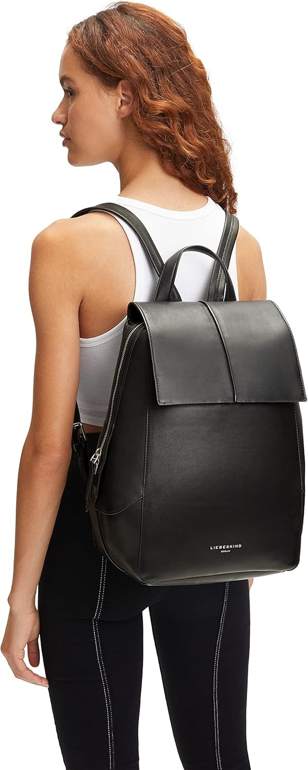 Liebeskind Damen Lilly Kodiaq Sheep Backpack L Schwarz, Schwarz