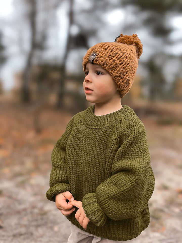 Volunboy Baby Jungen Mädchen Strickpullover Rundhals Sweater Winter Warme Pulli Langarm Oberteile 5-