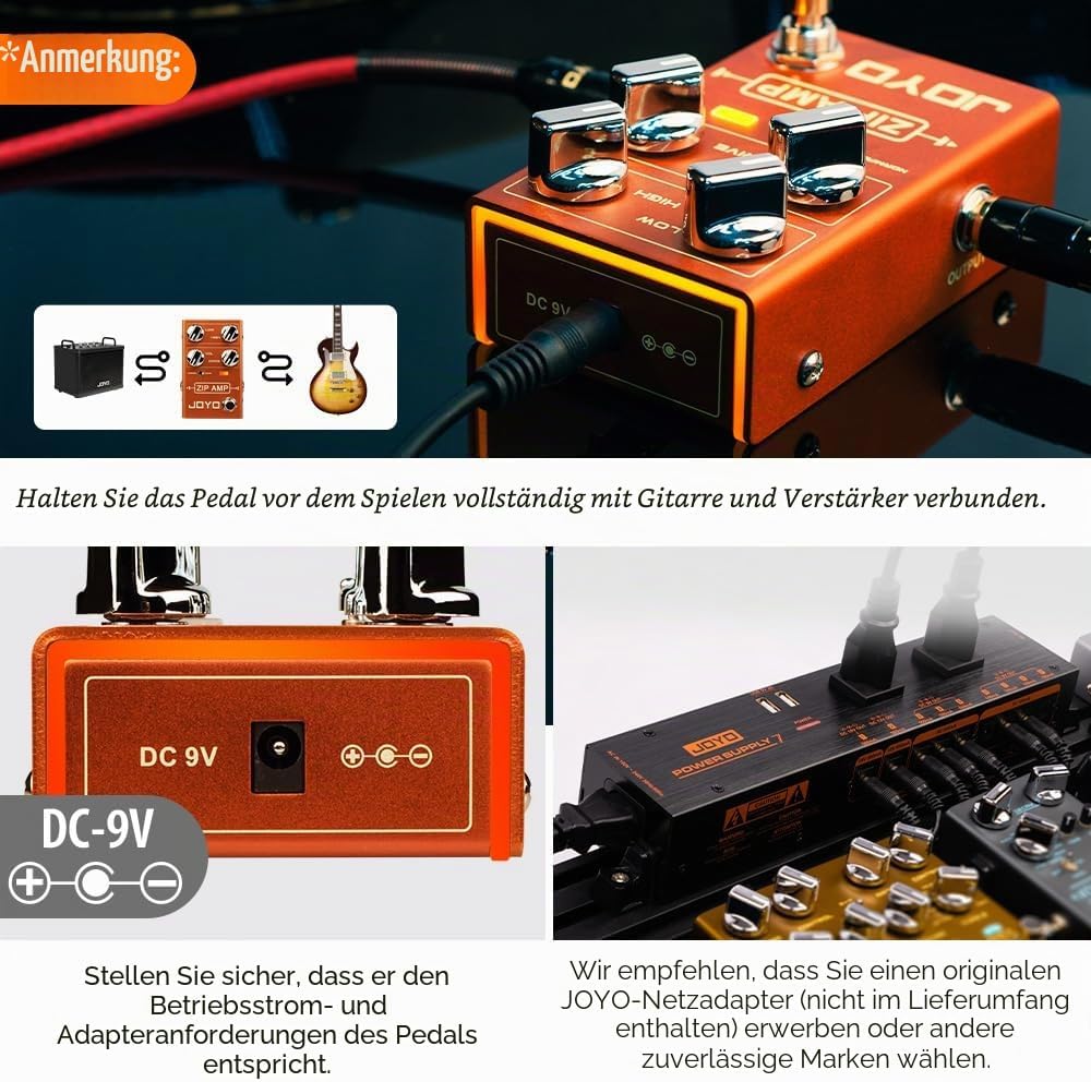 JOYO Overdrive Pedal R Series OD Pedal Rock Kompression Tone mit Gain COMP für E-Gitarren-Effekt (ZI