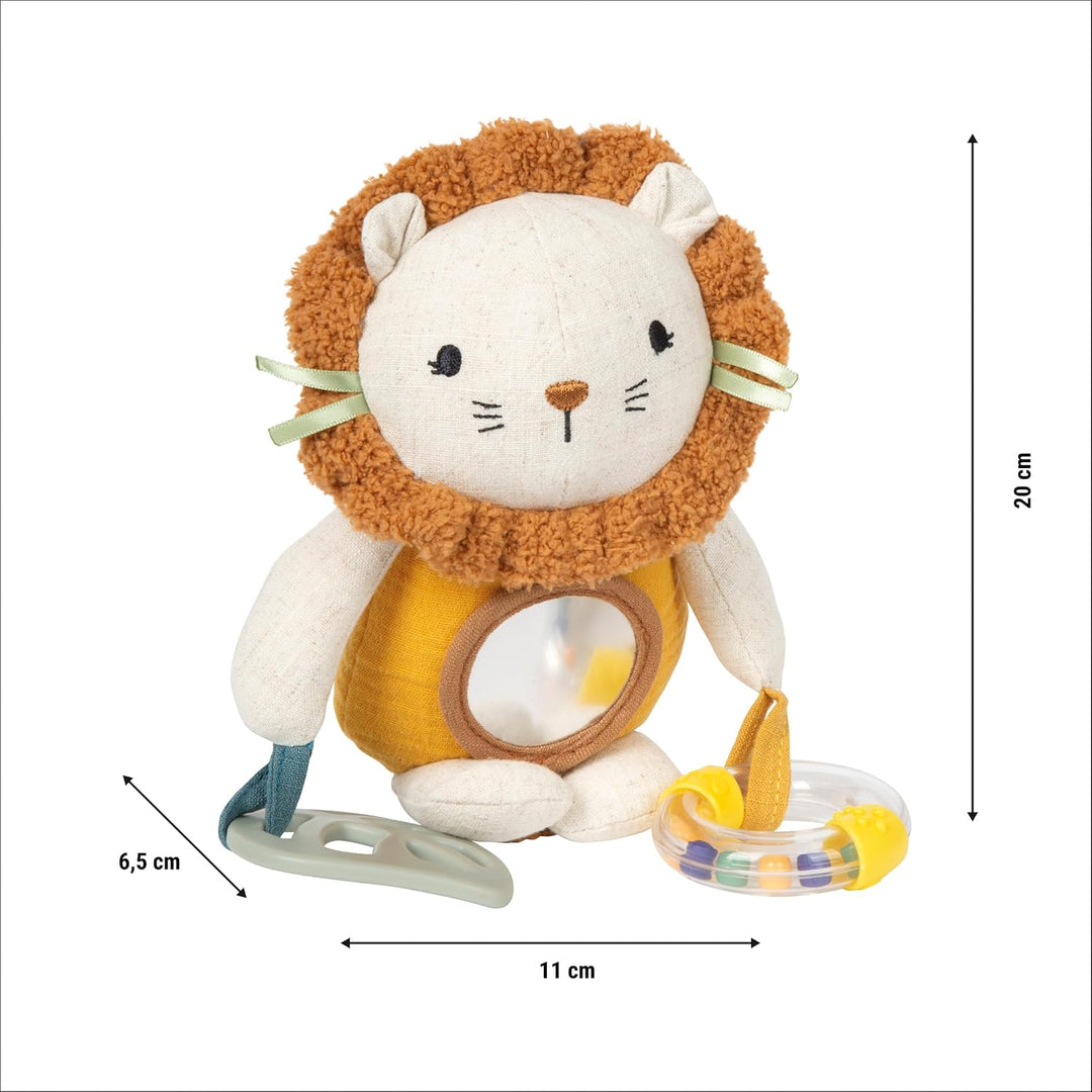 small Foot Babyspielzeug Hängefigur aus Stoff „Little Lion“, multifunktionales Stofftier, mit Beissr