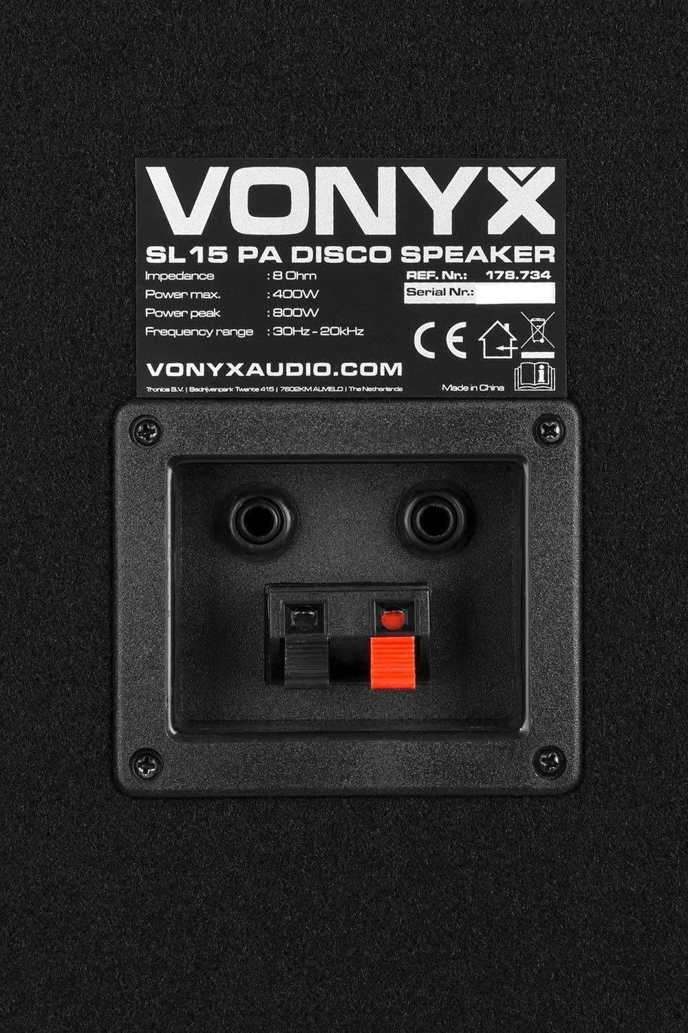 Vonyx SL15 PA Lautsprecher Passiv 800 Watt Partybox, 15 Zoll Passiv, Disco, DJ Party Lautsprecher mi