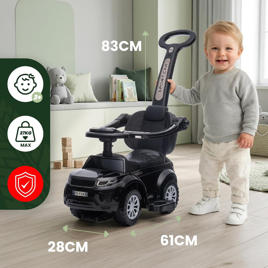 4in1 Kinderauto Rutschauto ab 1 Jahre und Schiebeauto mit Hupe und Musik, Rutschauto mit Stauraum un