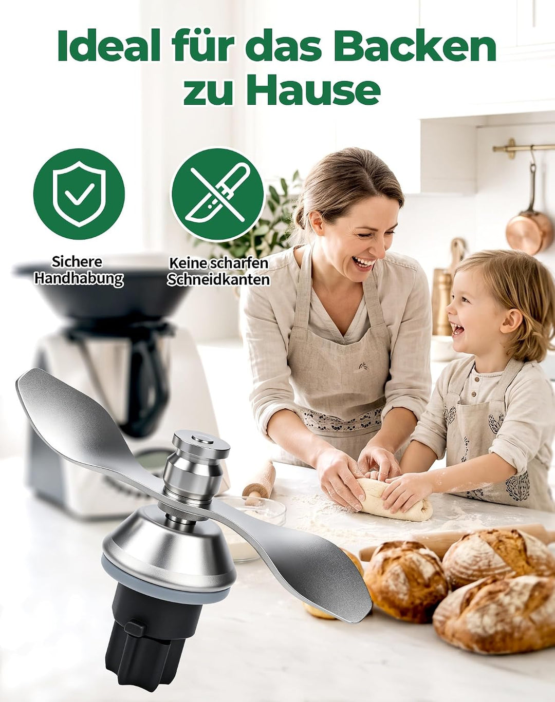 Teigmesser für Thermomix TM31 Knetmesser Mixmesser für Vorwerk Zubehör