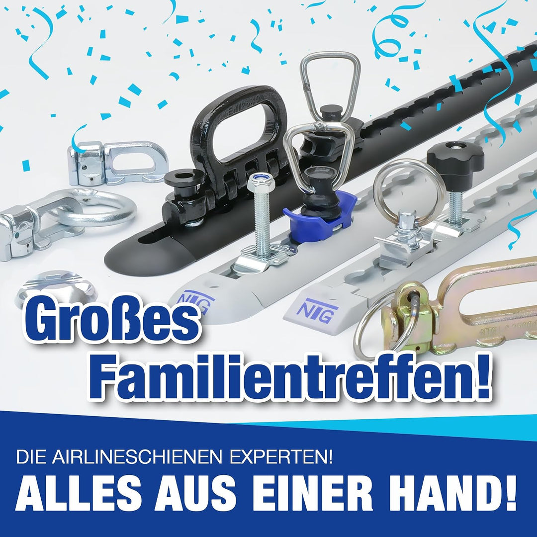 NTG Endkappe für Airlineschiene schwarz Blackline 16 Stück - halbrunde Form | Einsteckkappe aus Kuns