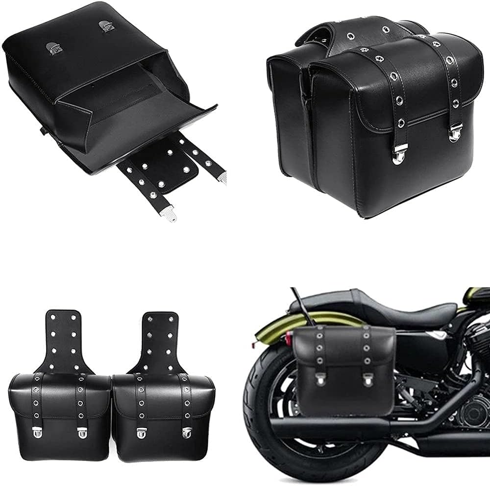 1 Paar Motorrad Seite Satteltaschen PU Leder Wasserdicht Rücksitz Satteltasche Reise Werkzeug Schwan