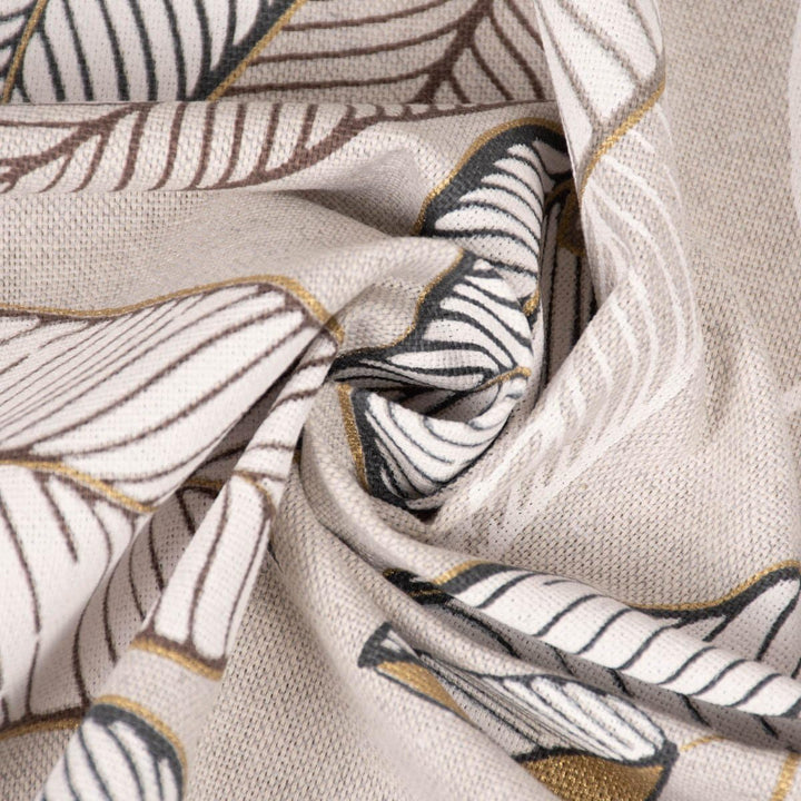 SCHÖNER LEBEN. Zugluftstopper Neflier Blätter abstrakt Natur Gold, Auswahl:130cm Länge ca. 130x15x15
