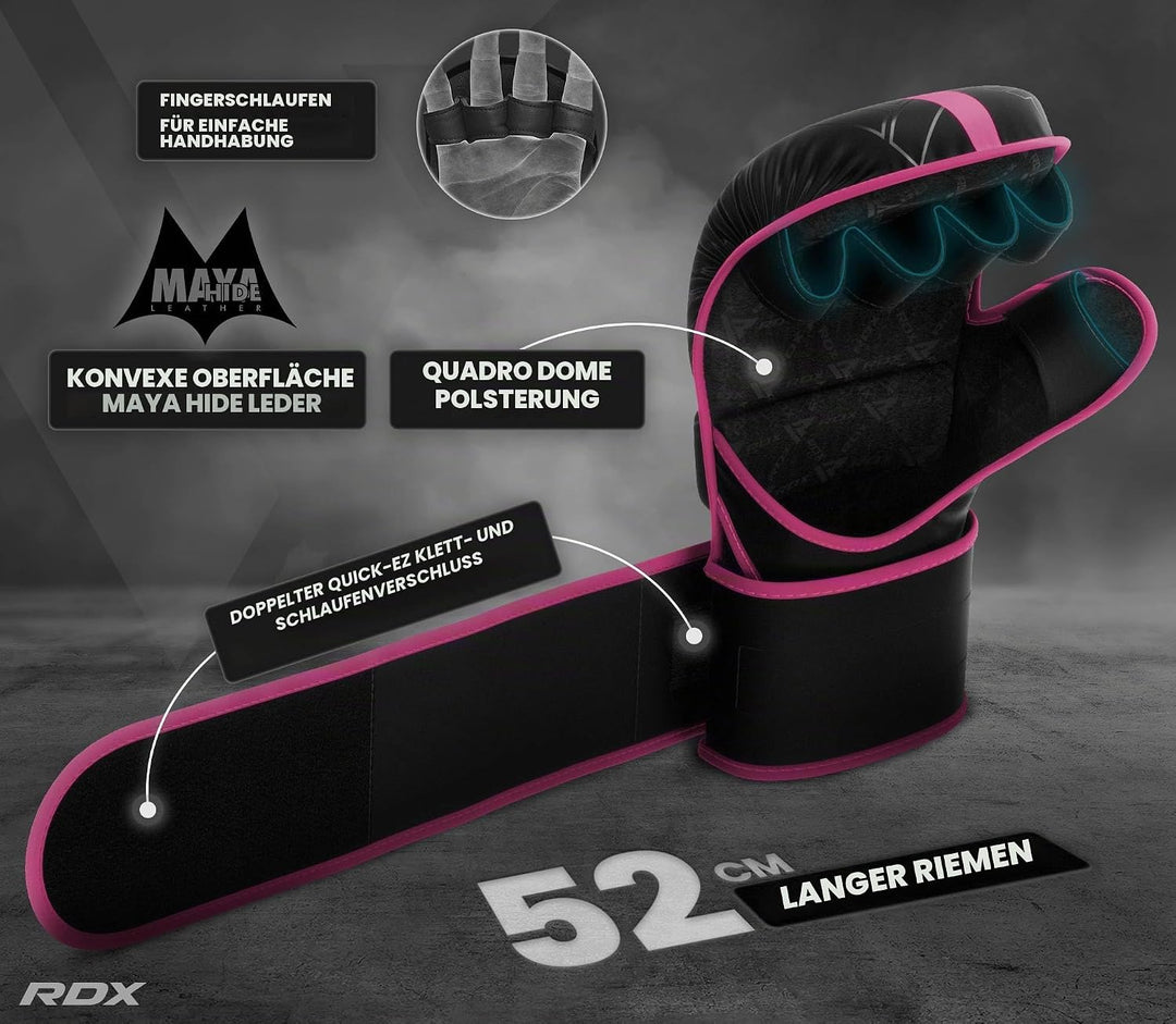 RDX MMA Handschuhe für Kampfsport Grappling Training, Maya Hide Leder Kara Sparring Handschuhe, Punc