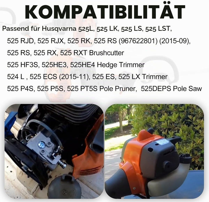ZAMDOE Vergaser-Set für Husqvarna 584901401 525L 525LS 525LST 525ES 325HE3 325HE4 525RXT Rasentrimme
