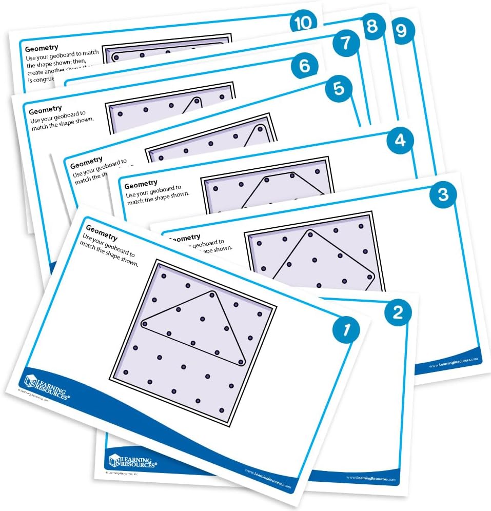 Learning Resources Geoboard Geometriebrett 5x5 Stifte Set mit 10 Stück ab 5 Jahren Mathematik Lernsp