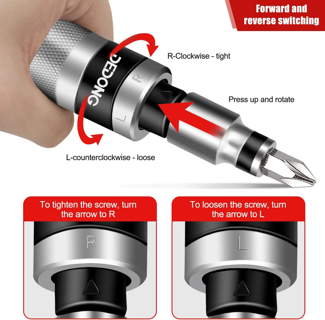 Handschlagschrauber Satz 16-teilig, 1/2 Zoll Schraubenlöser Satz, inkl. Bit- Adapter & 15 Bits Schla