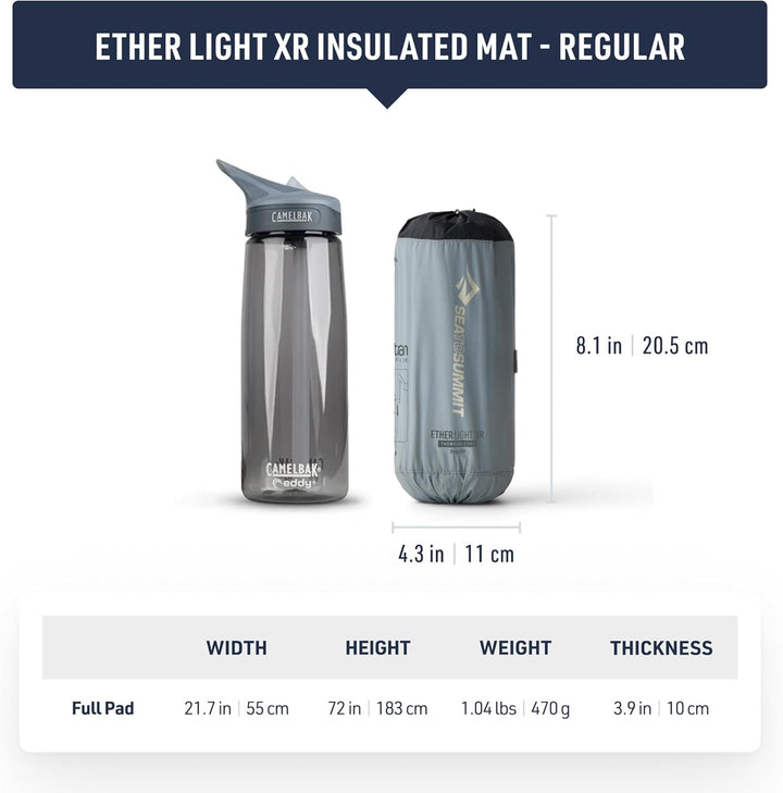 Sea to Summit – Ether Light XR Thermo Luftmatratze Regular – ThermalCore Isolierung – Xpress Ventil