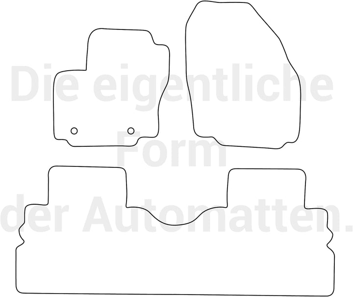 moto-MOLTICO Fussmatten Auto Velours Autoteppiche Schwarz Automatten Set 3-teilig passend für Ford G