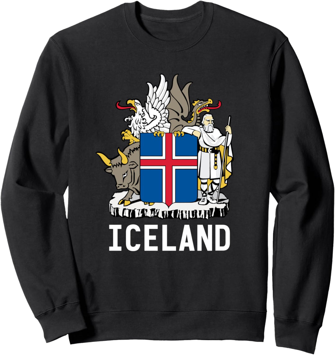 Island-Wappen-Sweatshirt – Island-Flagge Sweatshirt
