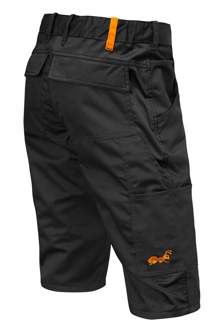 strongAnt Shorts Stretch Berlin Pro Herren Sommer Arbeitshose kurz Cargo Outdoor Grau-Shwarz-Weiss 4