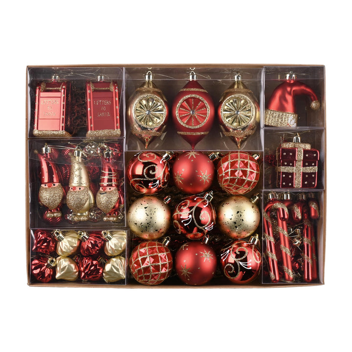 Valery Madelyn Weihnachtskugeln,100 stück Christbaumkugeln Weihnachtskugel mit Geschenkpaket, Weihna